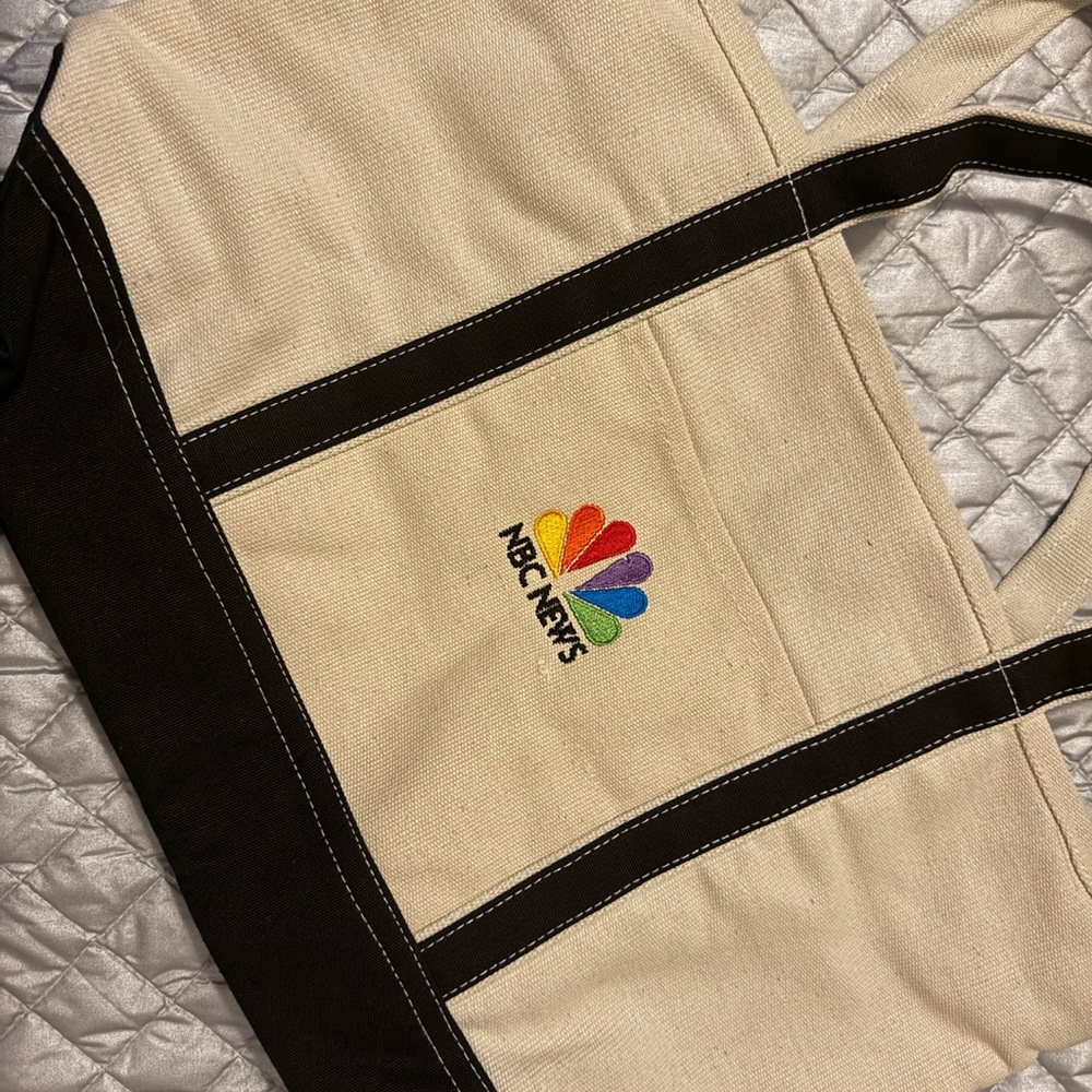 Black and White NBC embroidered Bag